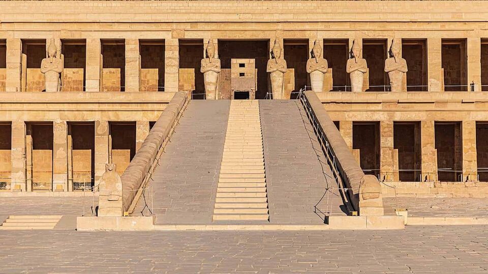 Entrance stairs to the Mortuary Temple of Hatshepsut at Luxor.