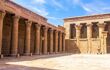 Interior courtyard in Horus Temple , Edfu, Egypt. Africa.