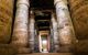 Huge carved columns at the main hall in the Temple of Seti I in Abydos, El Balyana, Egypt