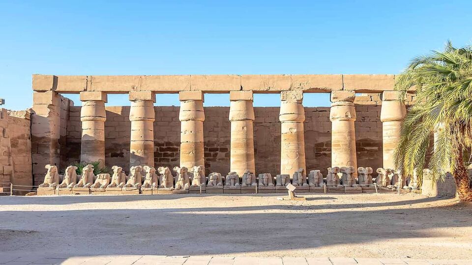 Entrance to Luxor Temple, a large Ancient Egyptian temple complex located on the east bank of the Nile River in the city today known as Luxor (ancient Thebes). Was consecrated to the god Amon-Ra