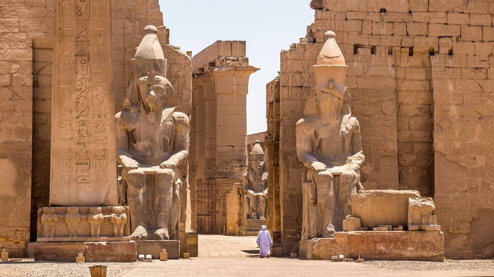 Pharaoh Rameses II Statue in Luxor Temple, Egypt, Africa