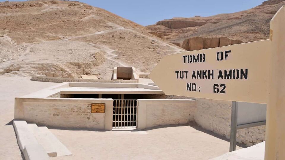Entrance to the tomb of Tutankhamun in the Valley of the Kings