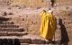 local man climbing steps to Church of St. George, Lalibela