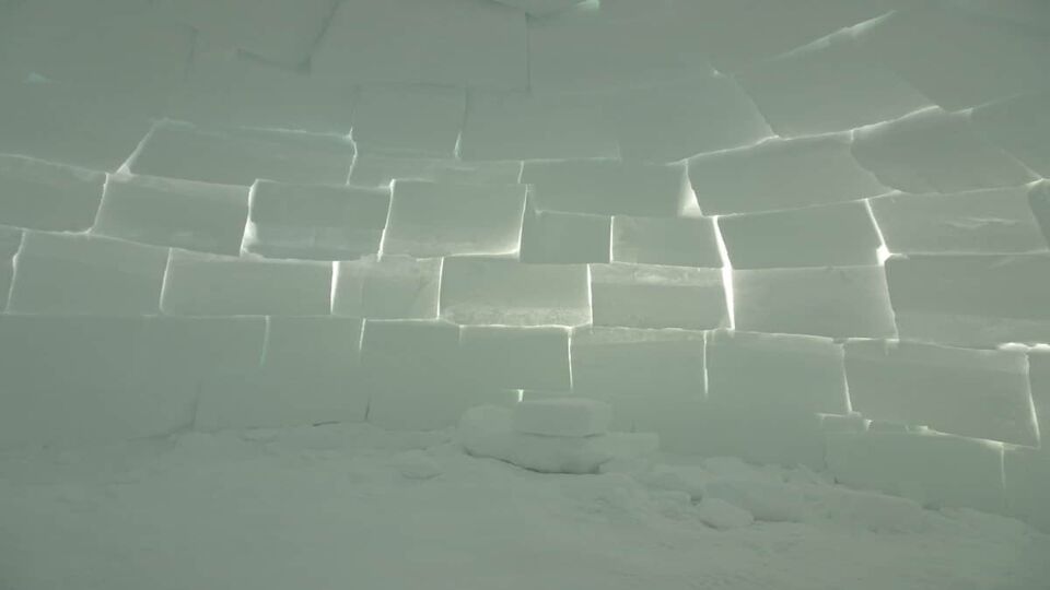 the walls inside an igloo
