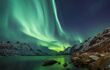 northern lights over landscape in Finnish Lapland