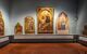 Exhibition room with religious masterpieces on the walls