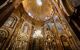 Cathedral church inside interior ceiling view. Building in 12-18th-century.