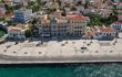 Aerial drone photo of picturesque and historic old port in town of Spetses island, Saronic gulf, Greece