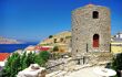 beautiful Greece - pictorial view with windmil of Symi island