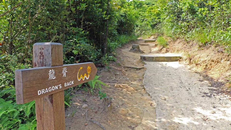 A wooden sign showing the route of the hike