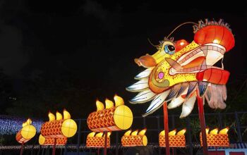 Chinese dragon lantern at mid autumn festival