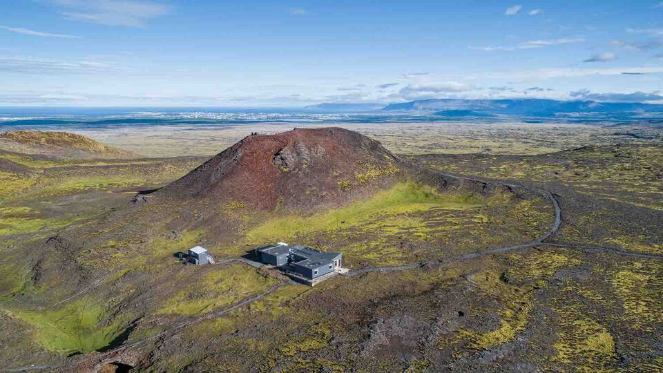 aerial view of the Thrihnukagigur volcano