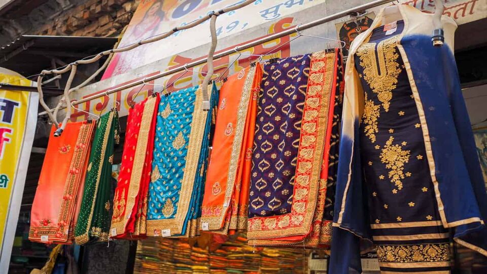 Indian Clothes Shows at Clothing store for Sell in Kinari Bazaar.
