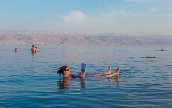 woman floating in the Dead Sea