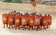 Group of Roman soldiers gather in a re-enactment at the Roman ruins of Jerash