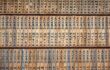 shelf of hundreds of very oldjapanese books
