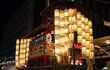 a float covered in paper lanterns