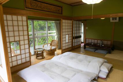 Traditional bedding in ryokan