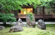 Rock garden in front of shoji doors