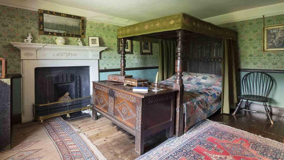 Bedroom with elaborate Beatrix Potter's four-poster bed