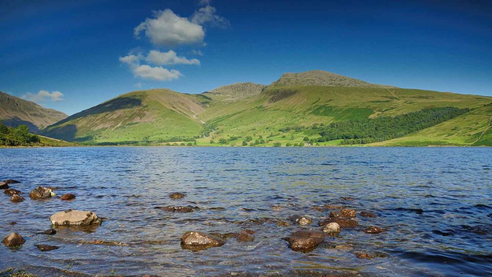 Lake with Scafell Pike behind