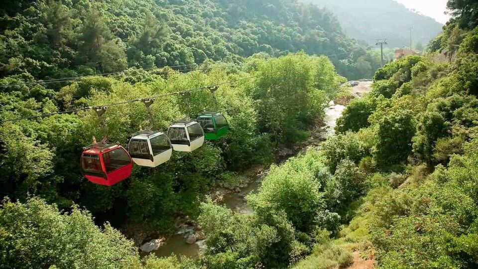 Cable car in jeita grotto in Lebanon