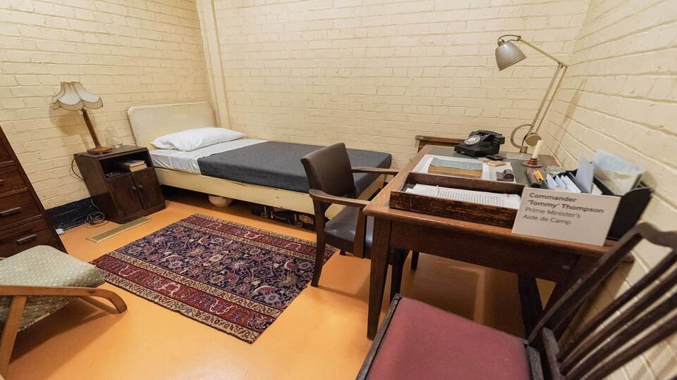 Interior of a bedroom in the bunker