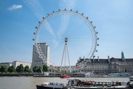 Distant view of the wheel during the daytime on a sunny day