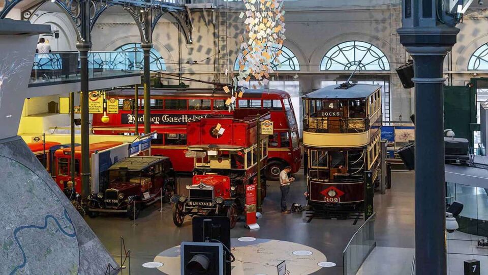 Elevated view of decommissioned buses