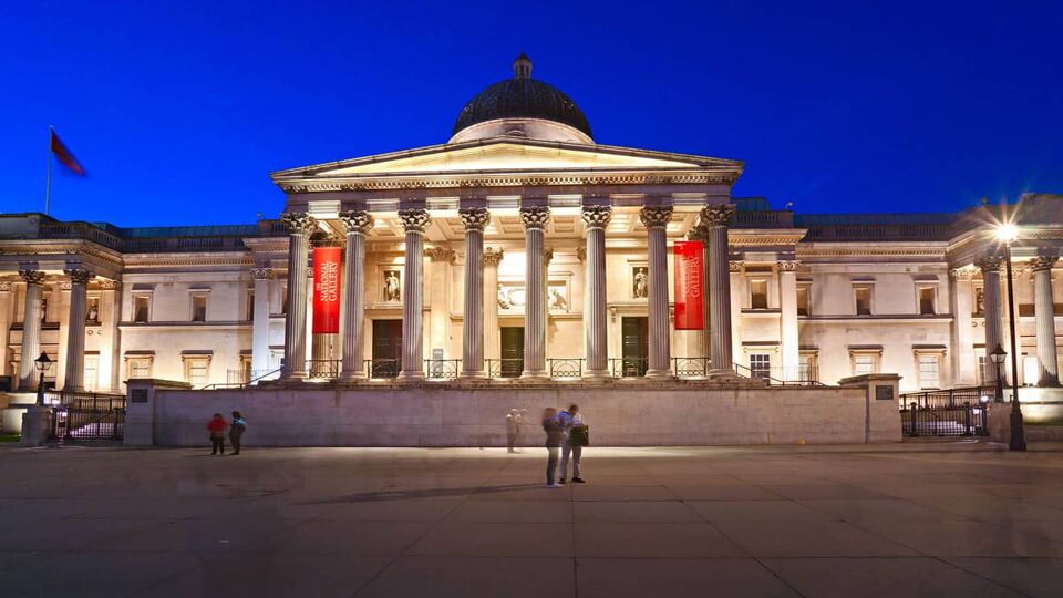 Exterior view of the gallery during the night