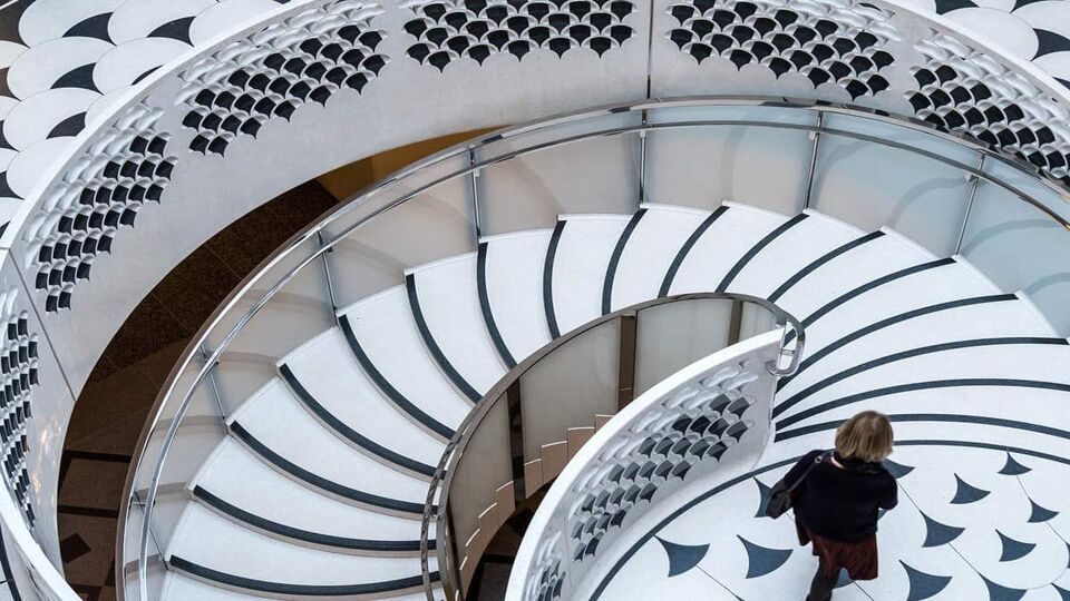 Stairs spiralling downwards