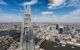 close up of the top of the shard building