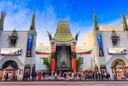 exterior front view of the TCL Chinese Theater in Hollywood