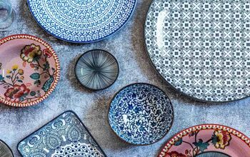 Beautiful traditional Moorish porcelain ceramic plates