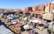 Market square in Marrakech with street vendors selling their wares