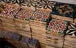 Piles of square Moroccan tiles