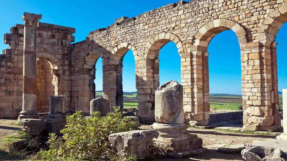 archways at the ruins of Volubilis, Morocco