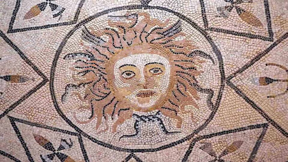 mosaic flooring at the ruins of Herculaneum, Naples