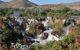 a section of the epupa waterfall in the sunshine