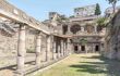 ruined courtyard at the ruins of Herculaneum, Naples