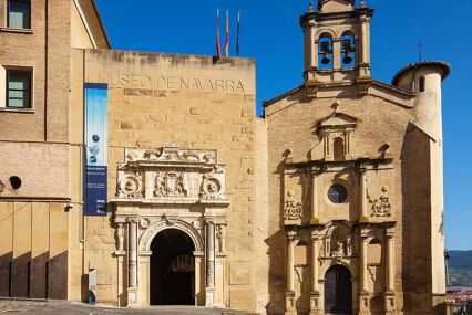 Museo de Navarra in Pamplona, Navarre. The facade has been preserved from the 16th century