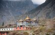 Buddhist temple in Muktinath on a Annapurna Circuit - most popular turists trek in Himalayan mountain massive in Nepal.