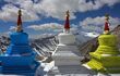 three stupas high in Himalayas