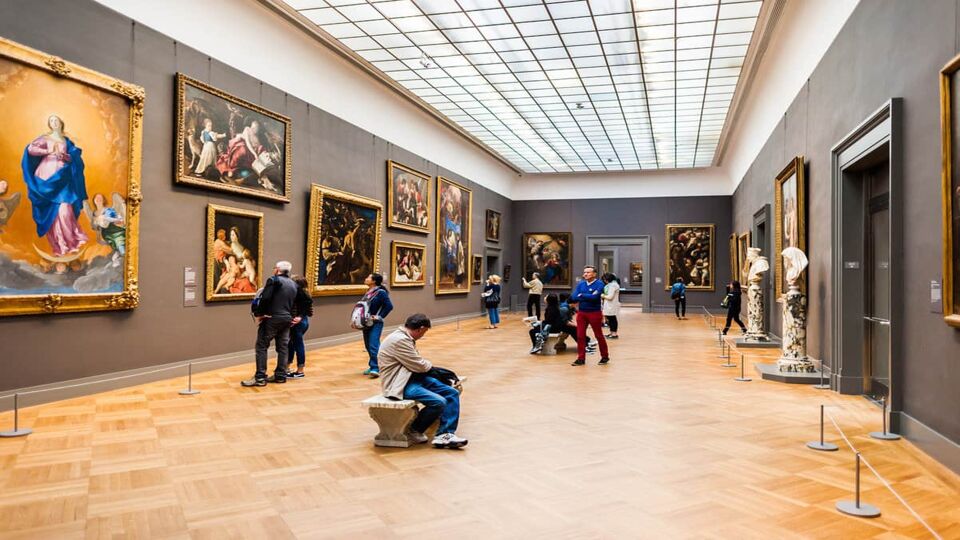 Masterpieces on display in a gallery inside the Metropolitan Museum of art