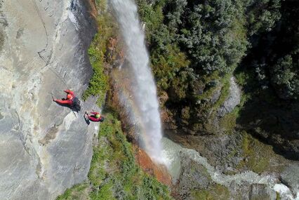 Climb a waterfall at Lake Wanaka
