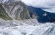 Helicopter flying over the Franz Josef Glacier, New Zealand