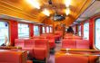 Interior of Flam Railway carriage with bright red seats
