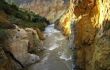 A river rushing along the bottom of Colca Canyon