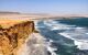 Dramatic golden cliffs and shoreline