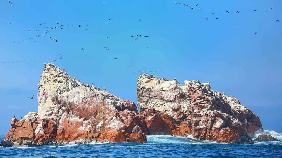 Rock formations in the Ballestas Islands